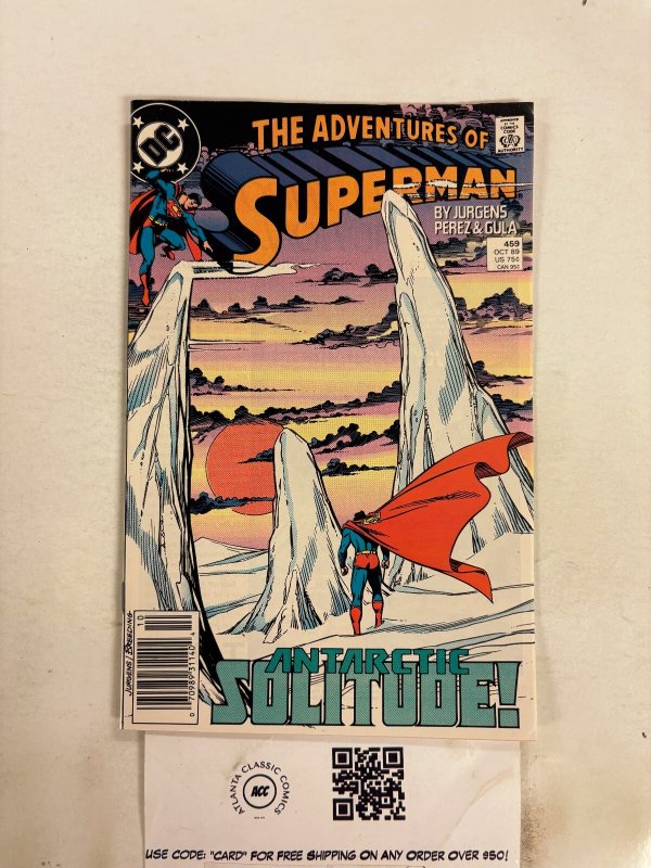 The Adventures of Superman #459 (DC Comics), raw comic book in NM condition — front cover