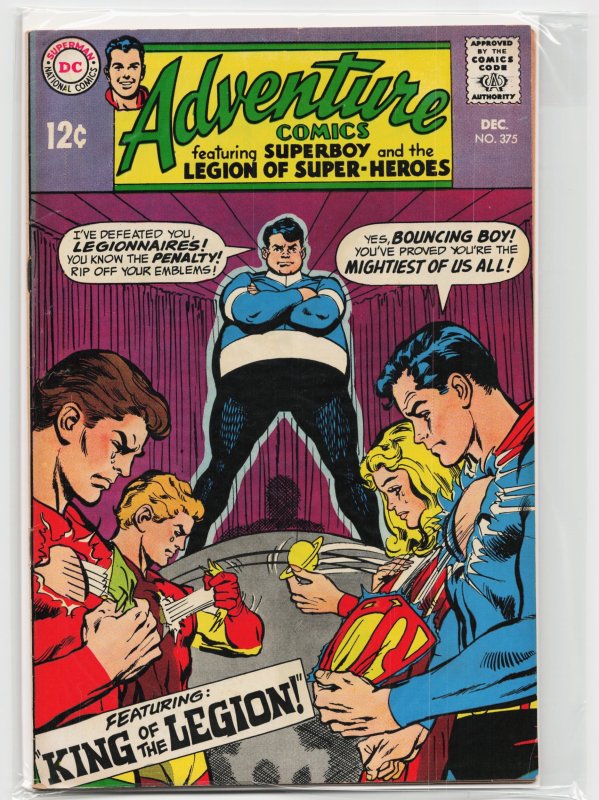 Adventure Comics #375 (DC Comics, 1968), raw, ungraded comic book — front cover