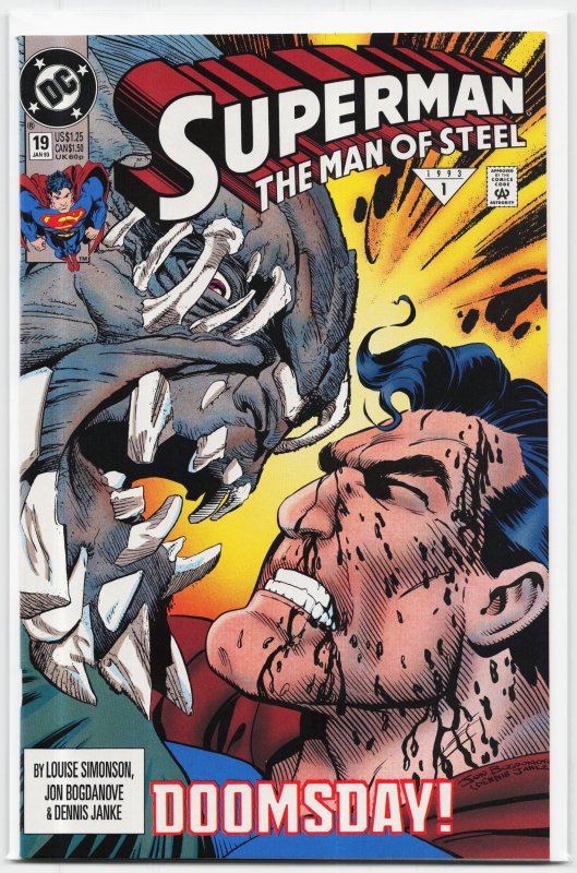 Superman: The Man of Steel #19 (DC Comics, 1993), raw, ungraded comic book — front cover
