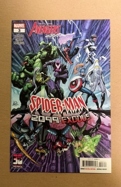 Spider-Man 2099: Exodus #3 (Marvel Comics, 2022), raw, ungraded comic book — front cover