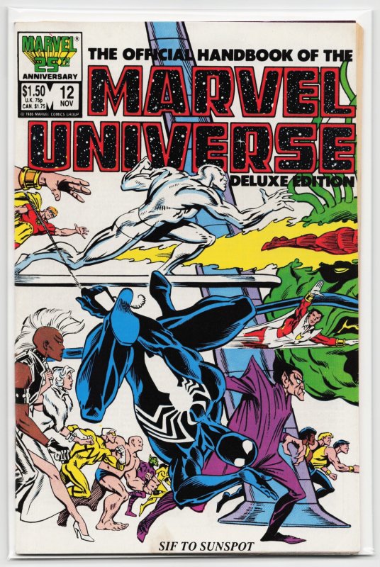 The Official Handbook of the Marvel Universe #12 (1986), raw, ungraded comic book — front cover