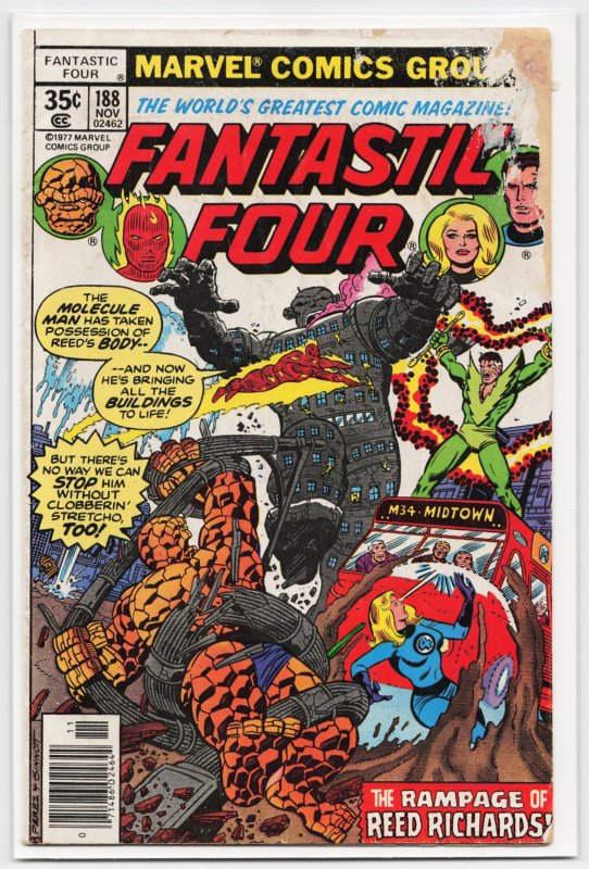 Fantastic Four #188 (Marvel Comics, 1977), raw, ungraded comic book — front cover