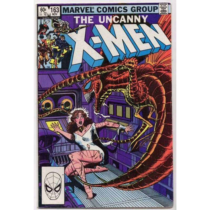 Uncanny X-Men #163 (Marvel Comics, 1982), raw comic book in FN/VF 7.0 condition — front cover