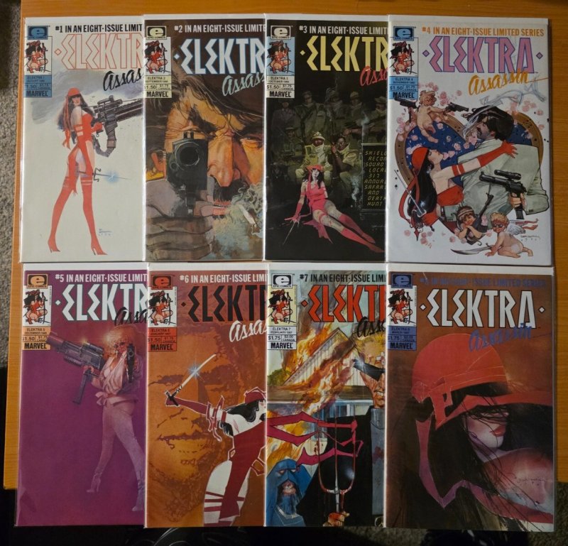 Elektra: Assassin 1-8 Complete Set Run! ~ Near Mint NM ~ 1986 Marvel Comics (Marvel Comics, 1986), raw comic book in NM condition — front cover