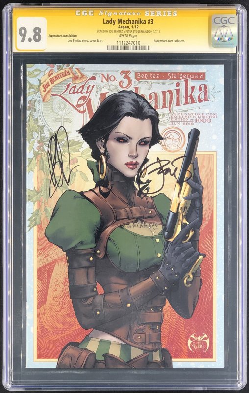 Lady Mechanika #3 (Aspen Comics, 2012), CGC 9.8 graded comic book, Signature Series label — front cover in its holder