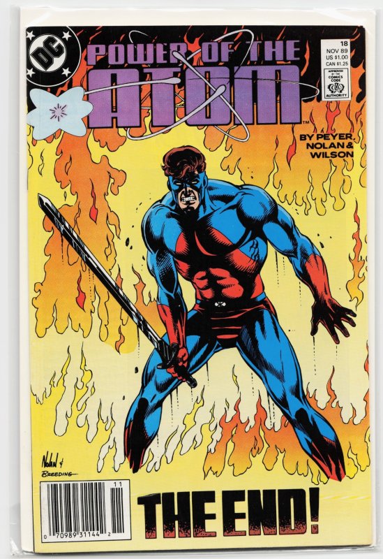 Power of the Atom #18 (1989), raw, ungraded comic book — front cover