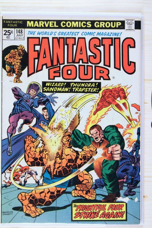 Fantastic Four #148 (Marvel Comics, 1974), raw comic book in FN- 5.5 condition — front cover