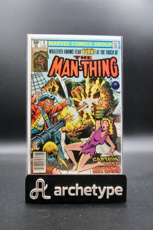 Man-Thing #8 (Marvel Comics, 1981), raw comic book in VF- 7.5 condition — front cover