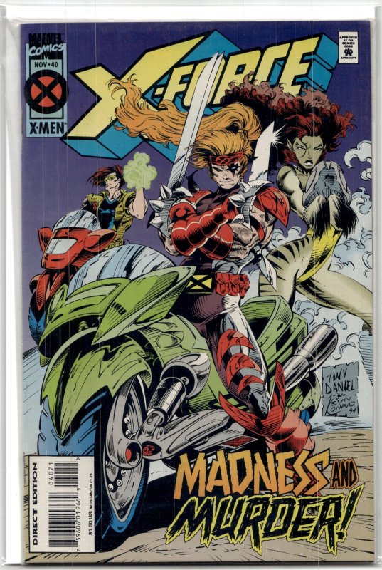 X-Force #40 (Marvel Comics, 1994), raw, ungraded comic book — front cover