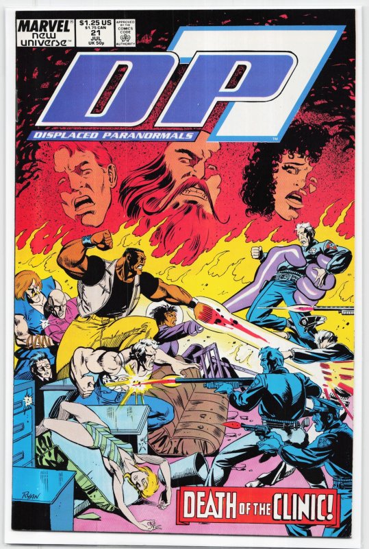 D.P.7 #21 (Marvel Comics, 1988), raw, ungraded comic book — front cover