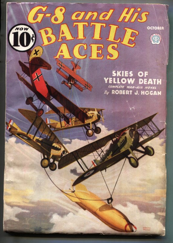 G-8 and His Battle Aces--October 1936--Aviation--Rare Pulp Magazine--Fn- (1936), raw comic book in FN- condition — front cover