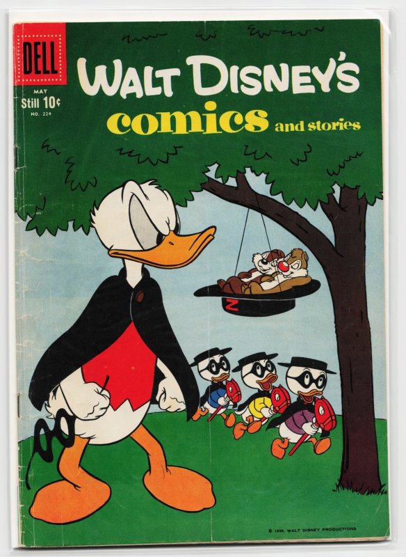Walt Disney's Comics and Stories #224 (Dell, 1959), raw, ungraded comic book — front cover