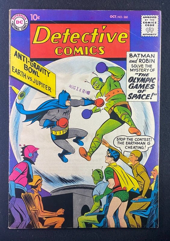 Detective Comics #260 (DC Comics, 1937), raw comic book in VG/FN 5.0 condition — front cover