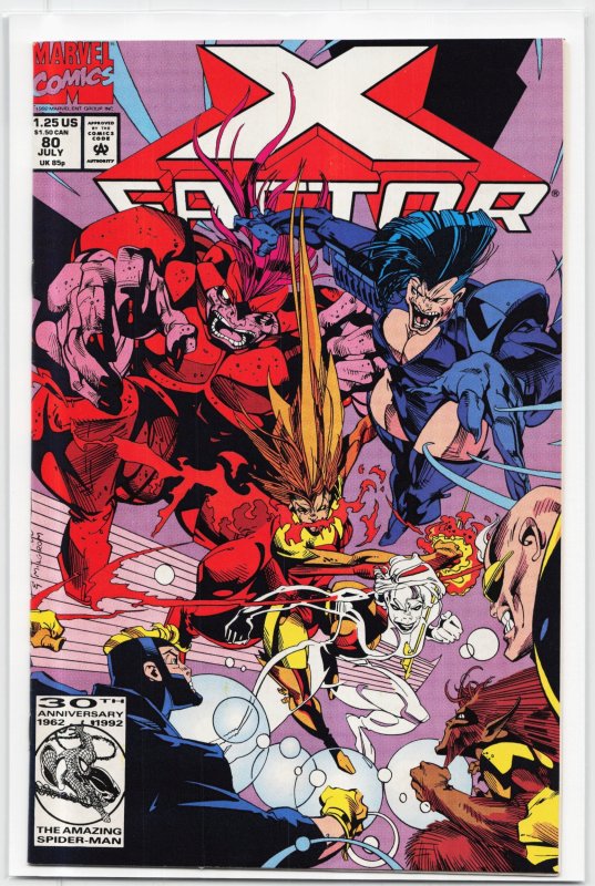 X-Factor #80 (Marvel Comics, 1992), raw, ungraded comic book — front cover