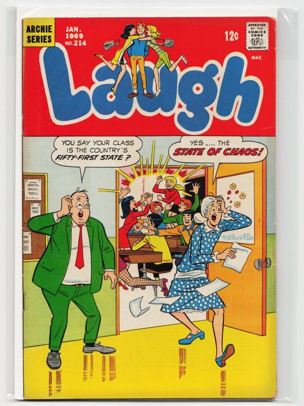 Laugh #214 (Archie Comics, 1969), raw, ungraded comic book — front cover