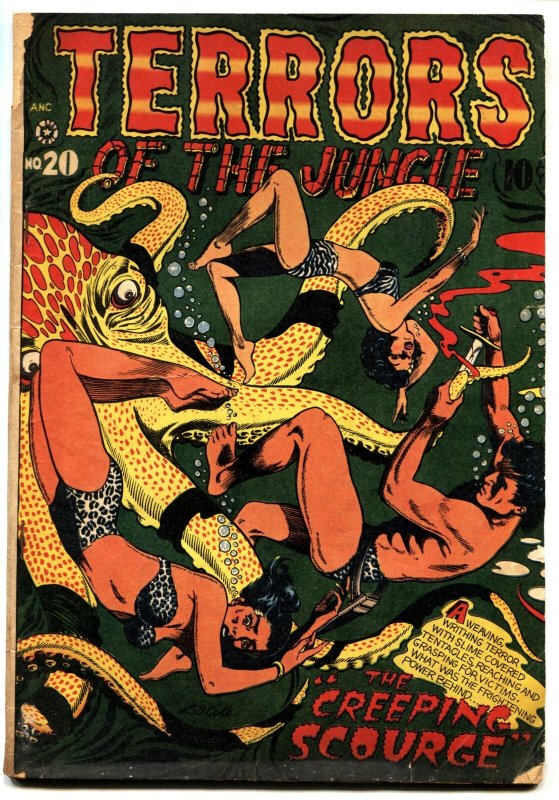 Terrors of the Jungle #20 (1952), raw, ungraded comic book — front cover