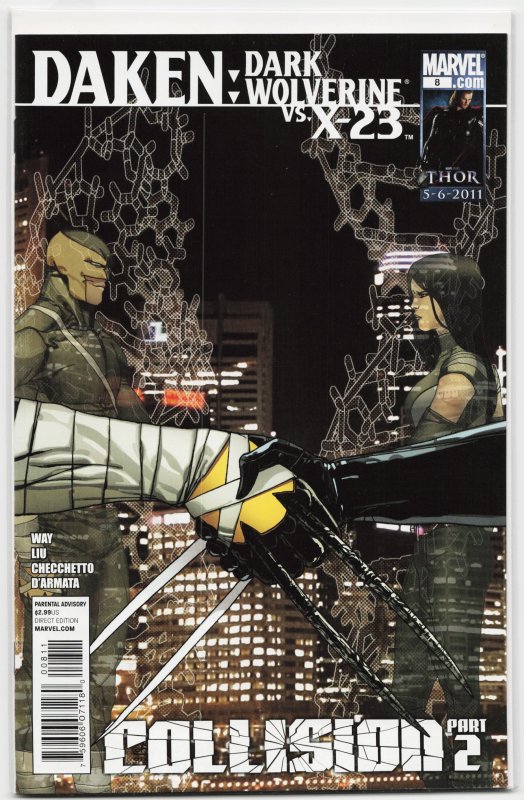 Daken: Dark Wolverine #8 (2011), raw, ungraded comic book — front cover
