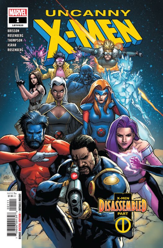 Uncanny X-Men #1 (Marvel Comics, 2018), raw comic book in VF+ condition — front cover