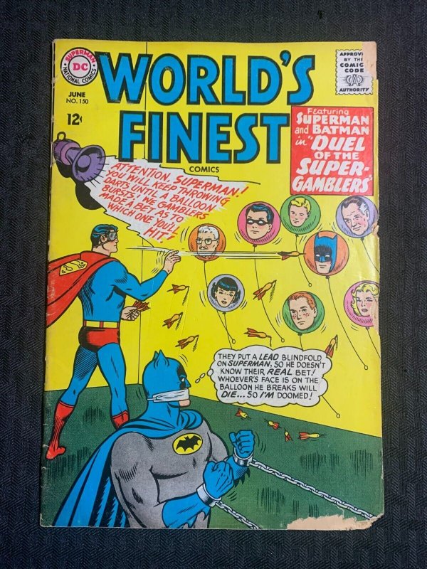1965 World's Finest #150 (DC Comics, 1965), raw comic book in GD+ 2.5 condition — front cover