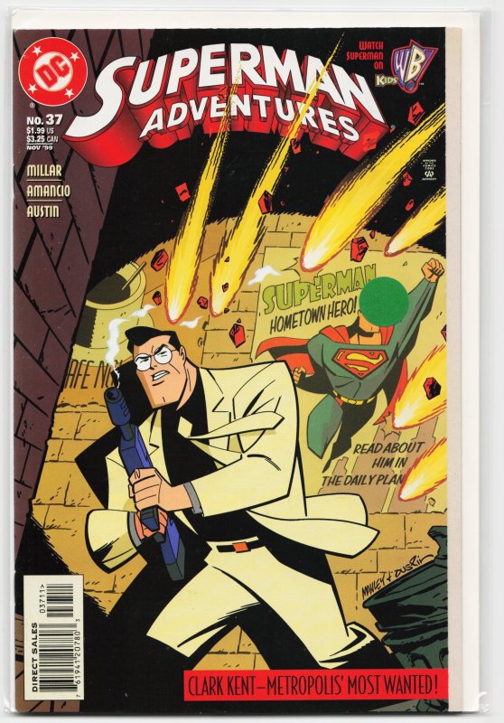 Superman Adventures #37 (DC Comics, 1999), raw, ungraded comic book — front cover