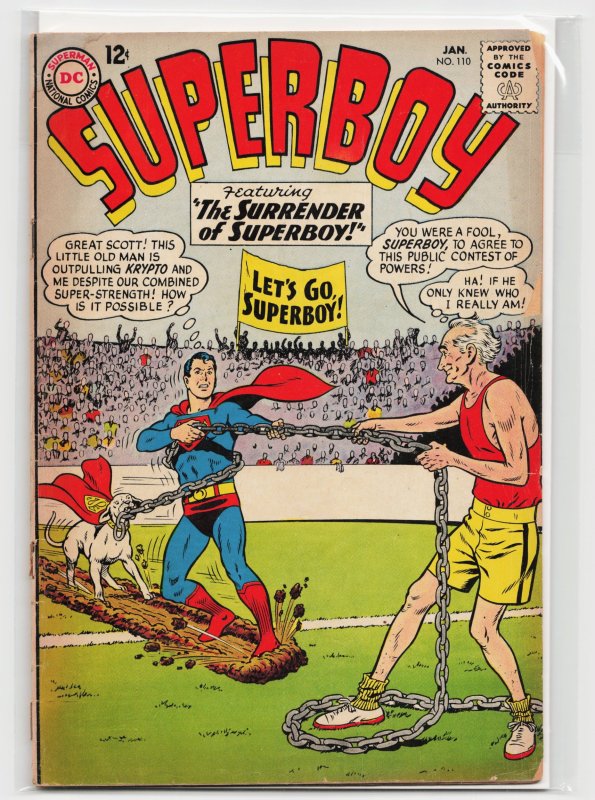 Superboy #110 (DC Comics, 1964), raw, ungraded comic book — front cover