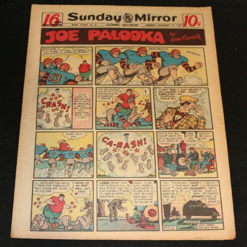 1949 Sunday Mirror Weekly Comic Section November 27th (VF) Superman King Arthur (1949), raw comic book in VF condition — front cover