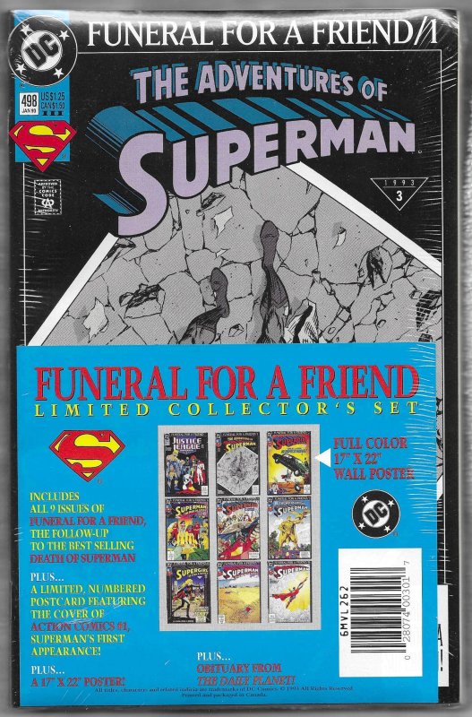 Adventures of Superman #498 (DC Comics, 1993), raw, ungraded comic book — front cover