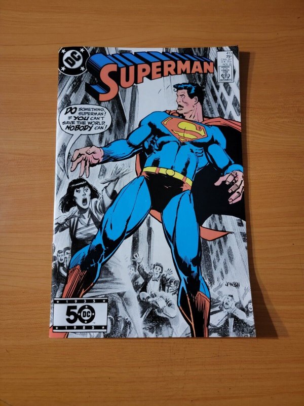 Superman #413 (DC Comics, 1985), raw comic book in NM condition — front cover