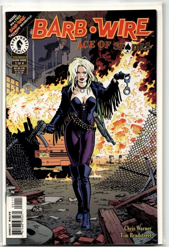 Barb Wire: Ace of Spades #1 (Dark Horse Comics, 1996), raw, ungraded comic book — front cover