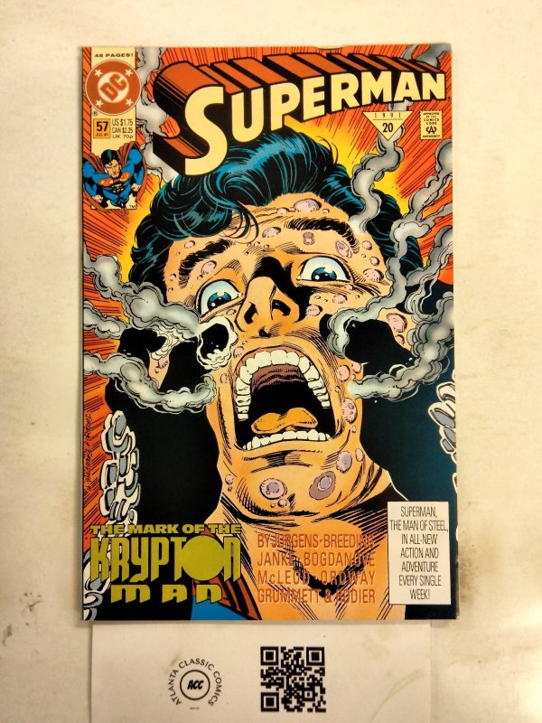 Superman #57 (DC Comics), raw comic book in NM condition — front cover