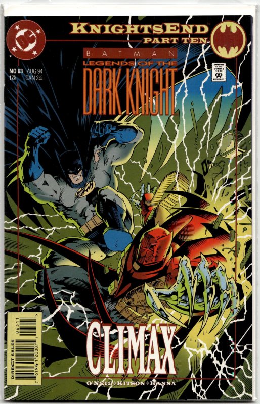 Batman: Legends of the Dark Knight #63 (DC Comics, 1994), raw, ungraded comic book — front cover