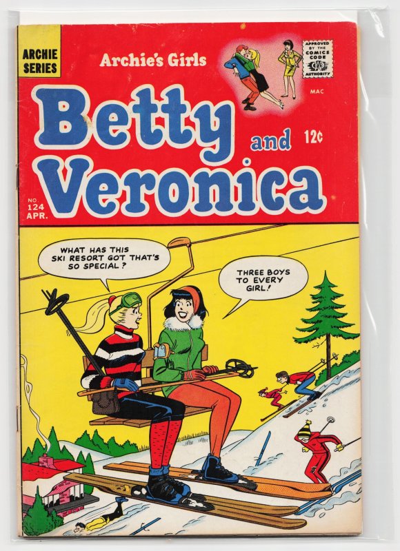 Archie's Girls Betty and Veronica #124 (Archie Comics, 1966), raw, ungraded comic book — front cover