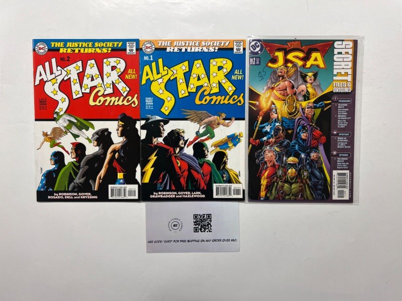 3 Justice Society of America DC Comic Books #1, raw, ungraded comic book — front cover
