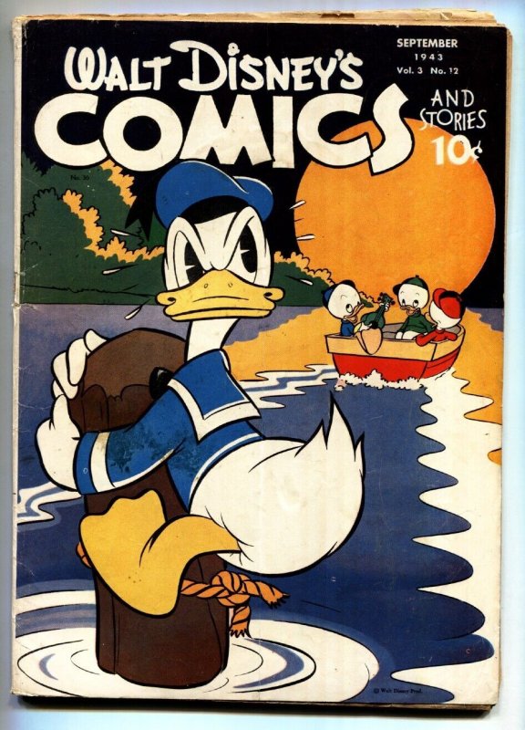 Walt Disney's Comics & Stories #36 (Dell Comics), raw, ungraded comic book — front cover