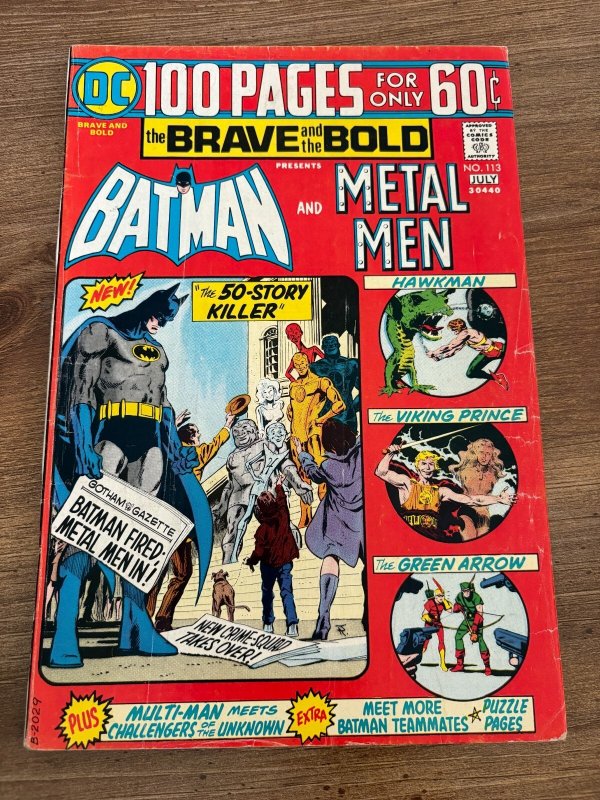 Brave & the Bold #113 (DC Comics), raw comic book in VG condition — front cover
