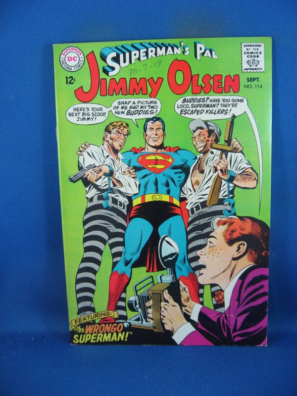 Superman Pal Jimmy Olsen #114 (DC Comics, 1968), raw comic book in VF condition — front cover