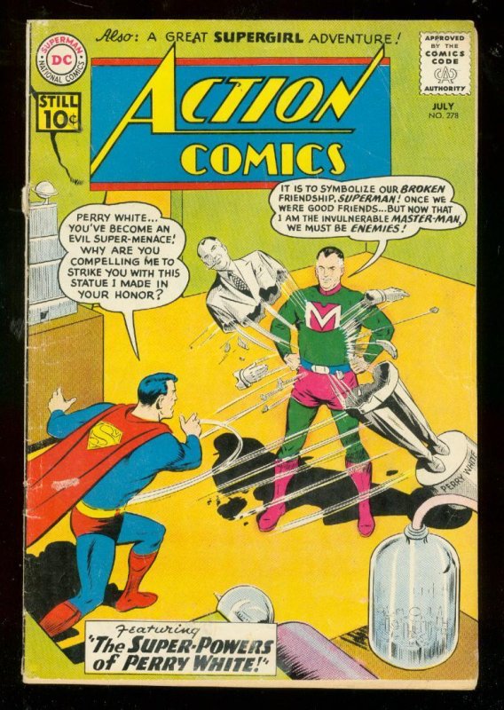 Action Comics #278 (DC Comics, 1961), raw comic book in VG condition — front cover
