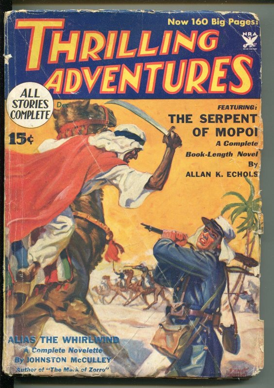 Thrilling Adventures 12/1933-Thrilling-Foreign Legion-Johnston MCCULLEY-ZORRO-vg, raw, ungraded comic book — front cover