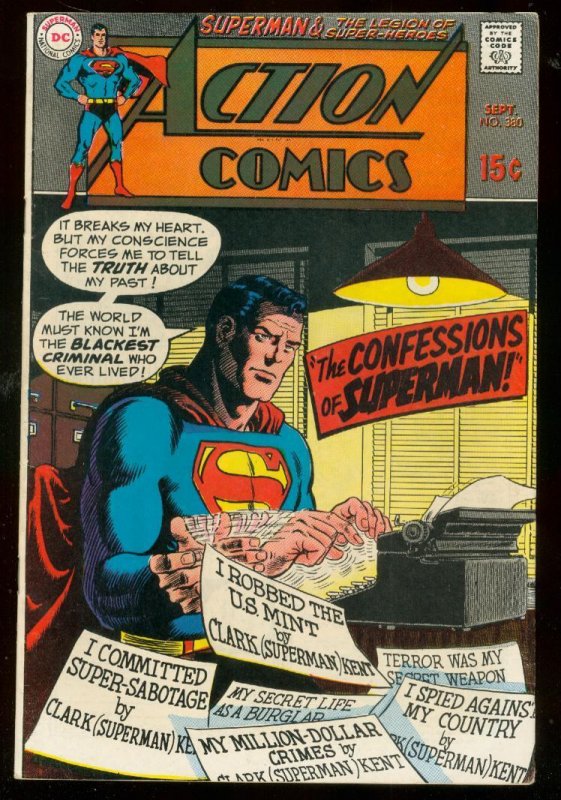 Action Comics #380 (DC Comics, 1969), raw comic book in FN condition — front cover