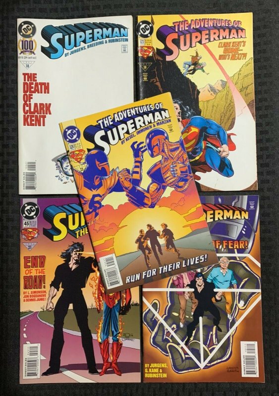 1995 Superman Comics the Death of Clark Kent #18 19 21 22 23 Vf/nm 9.0 LOT of 5 (1995), raw comic book in VF/NM 9.0 condition — front cover