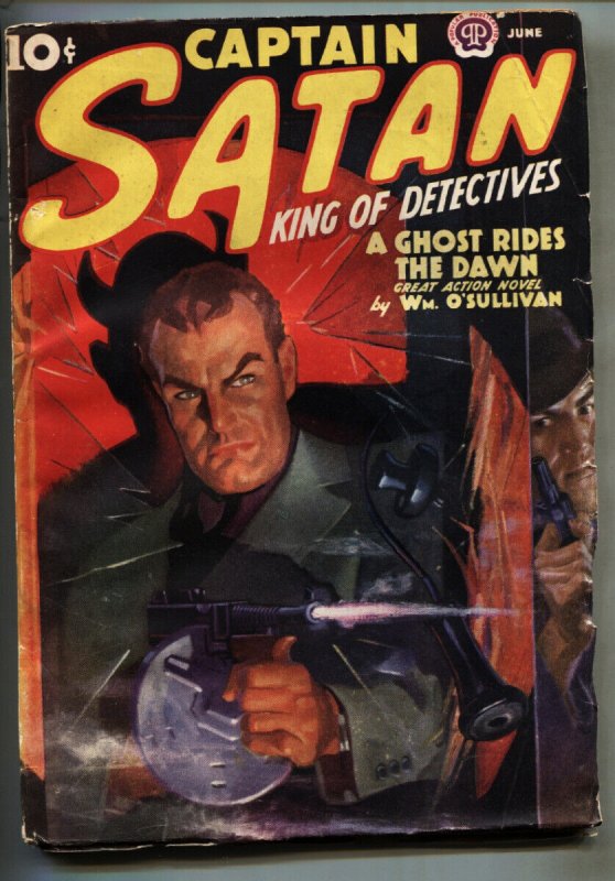 Pulp: Captain Satan Pulp 6/1938- Hero Pulp-last Issue-Ghost Rides the Dawn -VG, raw comic book in VG condition — front cover