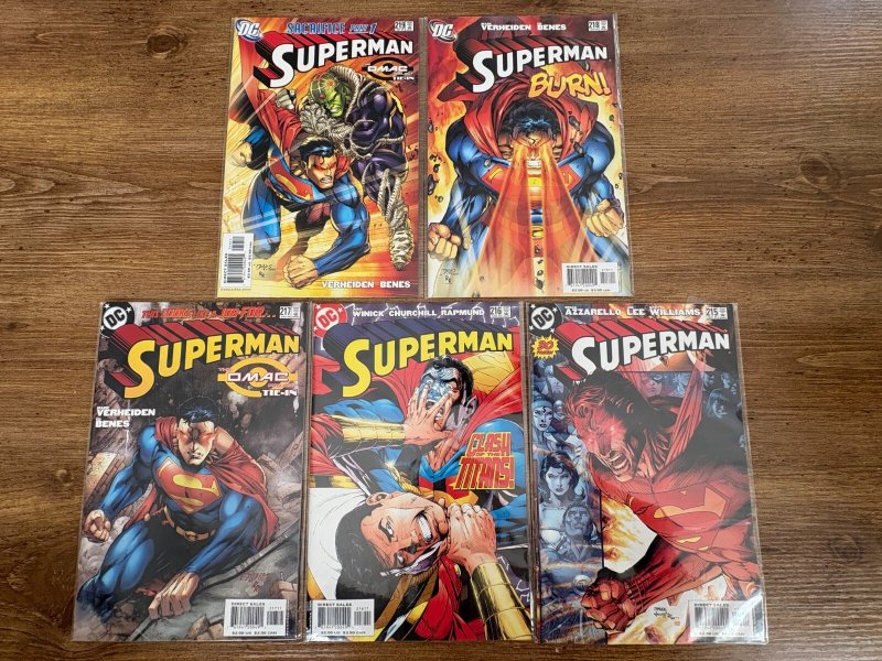 Lot of 5 Superman DC Comic Books # 215 216 217 218 219 NM 1st Prints 7 J440, raw comic book in NM condition — front cover