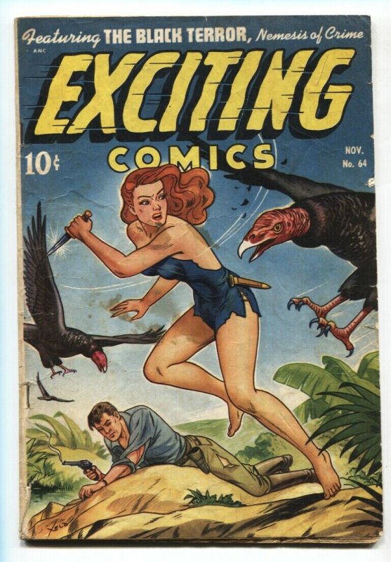 Exciting Comics #64 (1948), raw comic book in VG- condition — front cover