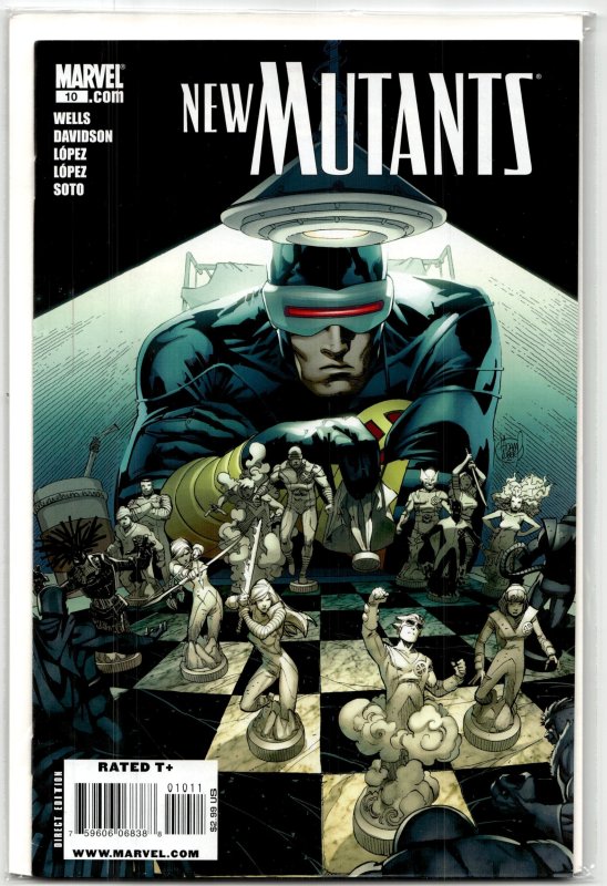 New Mutants #10 (Marvel Comics, 2010), raw, ungraded comic book — front cover