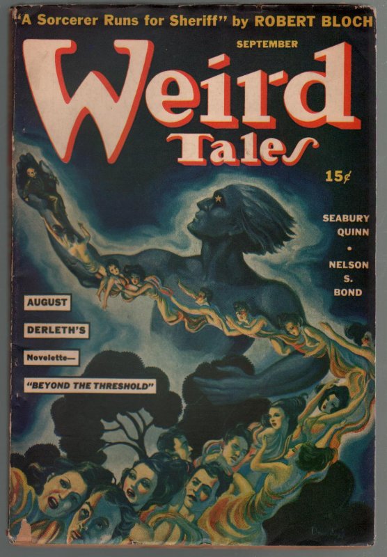 Weird Tales 9/1941-Margaret Brundage-Seabury Quinn-Bloch-FN+, raw comic book in FN+ condition — front cover