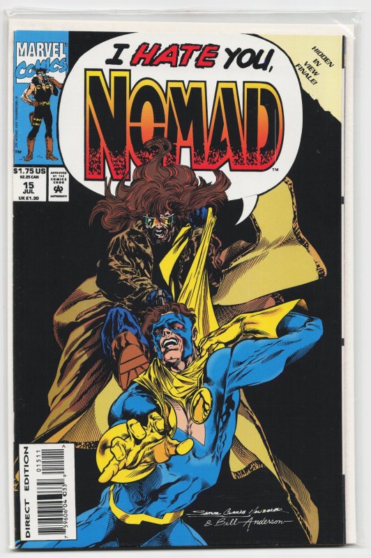 Nomad #15 (1993), raw, ungraded comic book — front cover