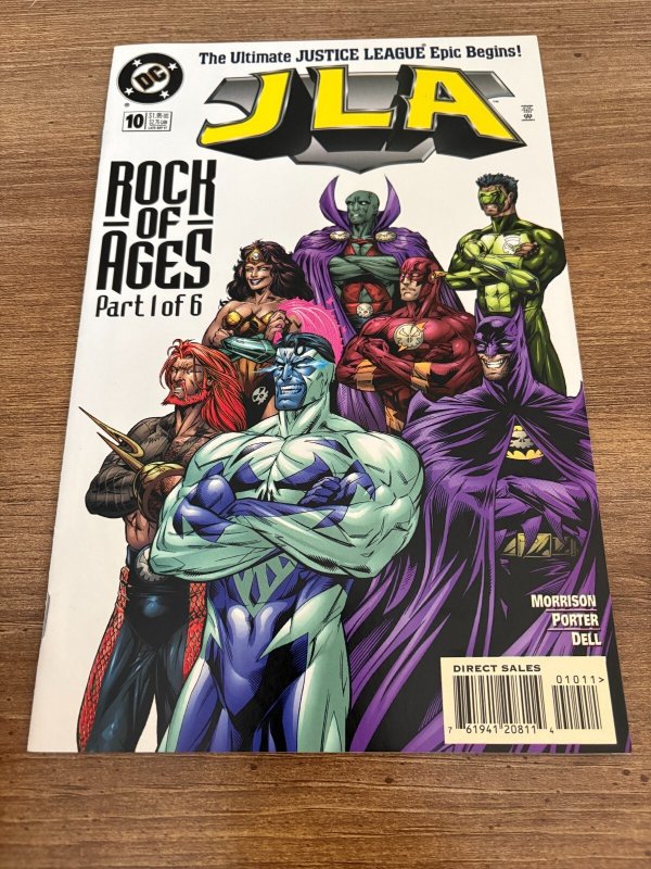 Lot of 6 JLA DC Comic Books # 10 11 12 13 14 15 Vf-Nm Batman Superman 10 J459, raw comic book in NM condition — front cover