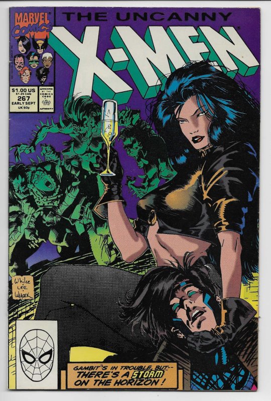 The Uncanny X-Men #267 (Marvel Comics, 1990), raw comic book in VF/NM condition — front cover