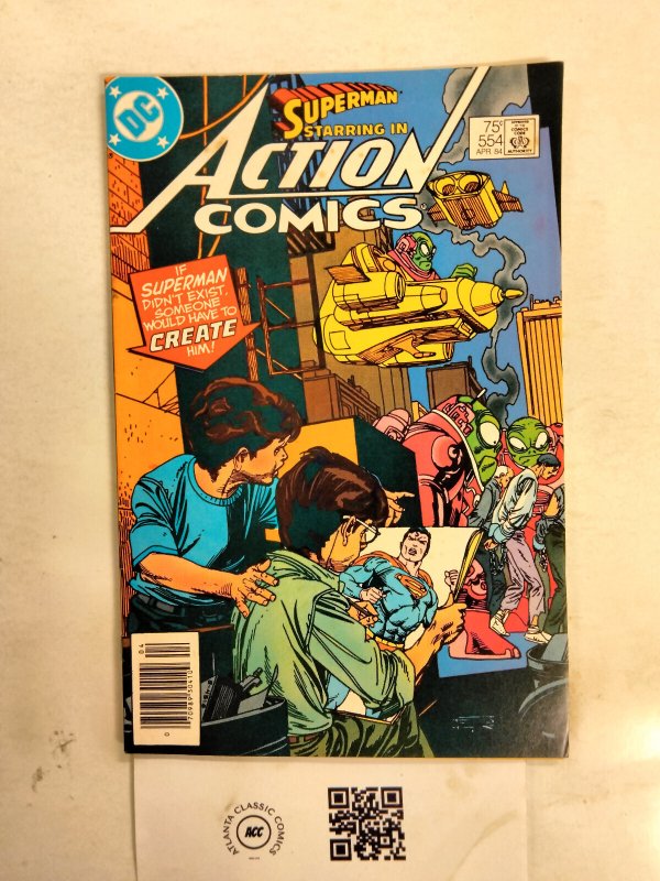 Action Comics #554 (DC Comics), raw, ungraded comic book — front cover