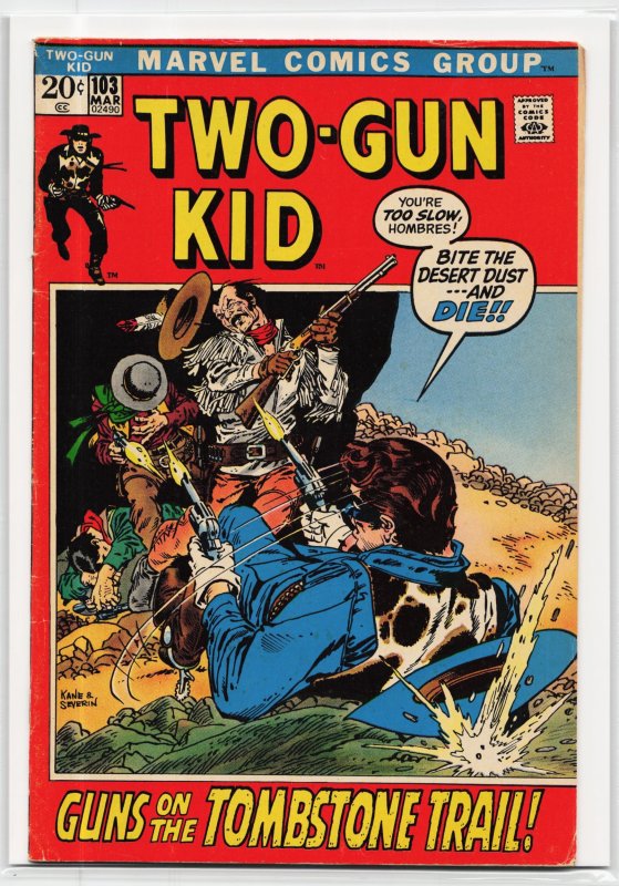 Two-Gun Kid #103 (Marvel Comics, 1972), raw, ungraded comic book — front cover